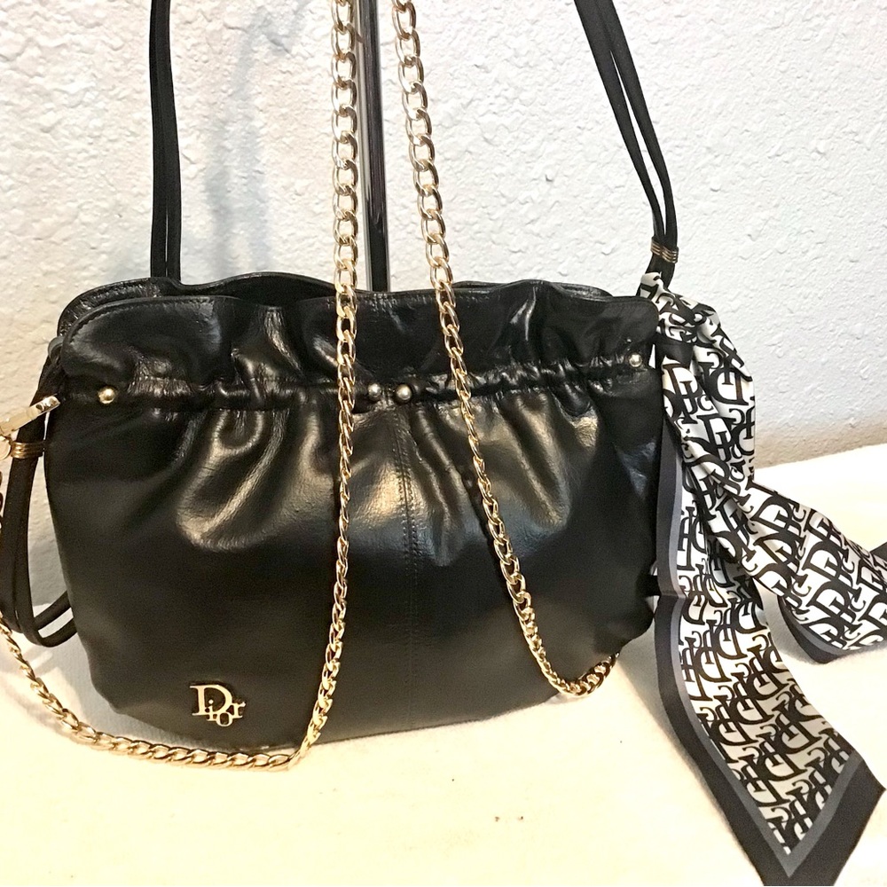 Christian Dior Leather Crossbody Bag/ Gold Chain - Picture 7 of 16